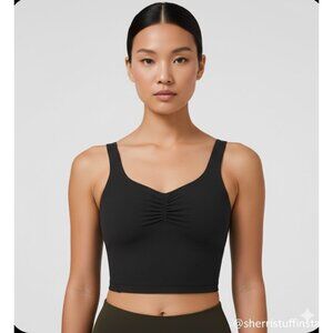 EXCELLENT Lululemon Align Tank Gathered-Front Black Nulu Yoga Top Size 2